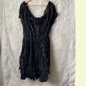 Black Dress With Corset Style Details